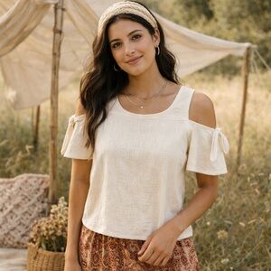 Madewell Skylark Cold Tie Shoulder Top